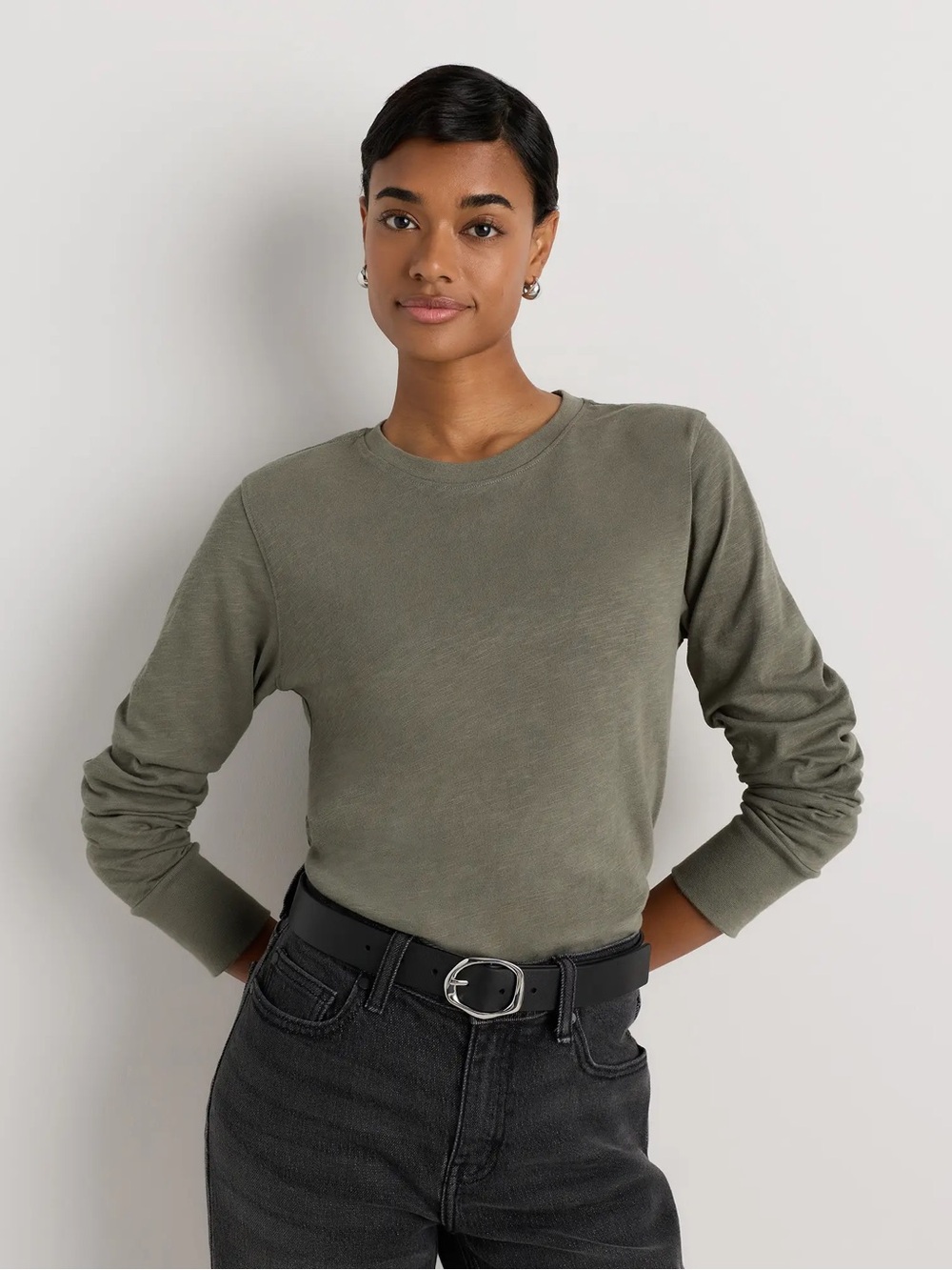 Quince 100% Organic Cotton Slub Long Sleeve Tee